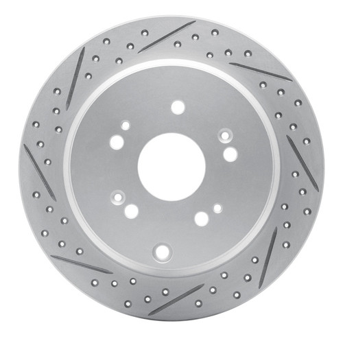 R1 05-18 Acura Rdx Rear Left Drilled & Slotted Geo-Carbon Rotor