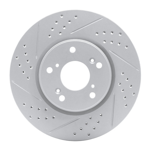 R1 13-22 Honda Accord Sedan Front Left Drilled & Slotted Geo-Carbon Rotor