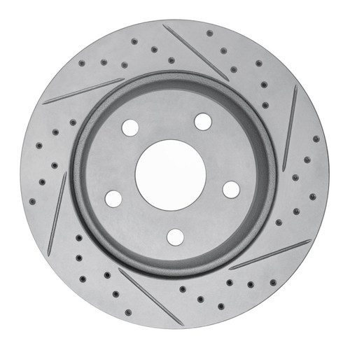 R1 12-18 Jeep Wrangler Front Right Drilled & Slotted Geo-Carbon Rotor