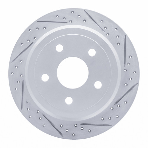 R1 07-18 Jeep Wrangler Rear Right Drilled & Slotted Geo-Carbon Rotor
