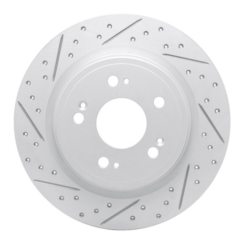 R1 14-20 Acura Rlx Rear Left Drilled & Slotted Geo-Carbon Rotor