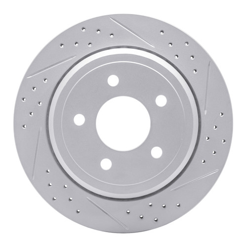 R1 03-11 Ford Crown Victoria Rear Right Drilled & Slotted Geo-Carbon Rotor