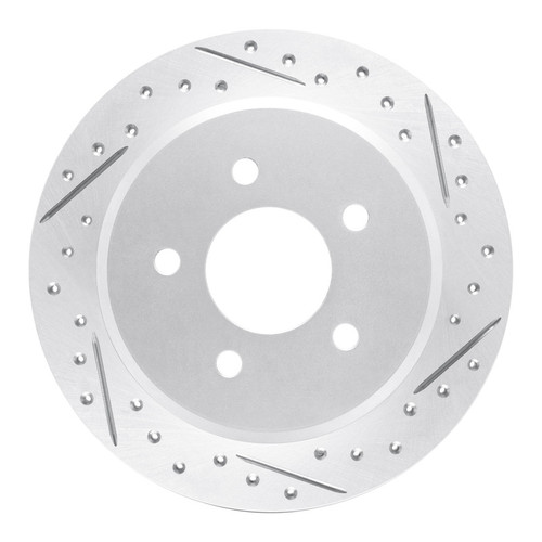 R1 96-02 Ford Crown Victoria Rear Right Drilled & Slotted Geo-Carbon Rotor