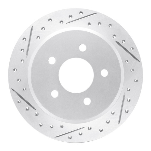 R1 96-02 Ford Crown Victoria Rear Left Drilled & Slotted Geo-Carbon Rotor