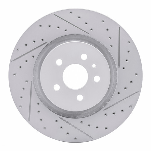 R1 15-21 Ford Edge Front Right Drilled & Slotted Geo-Carbon Rotor