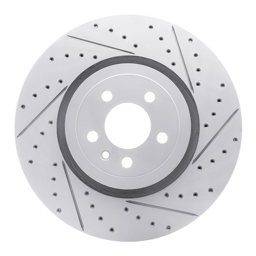 R1 14-23 Dodge Charger Front Right Drilled & Slotted Geo-Carbon Rotor