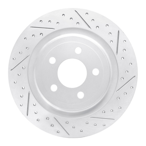 R1 20-26 Ford Mustang Rear Right Drilled & Slotted Geo-Carbon Rotor