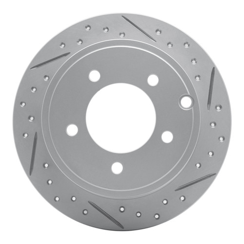 R1 07-17 Chrysler Sebring Rear Right Drilled & Slotted Geo-Carbon Rotor