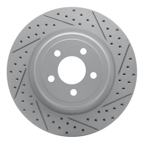 R1 06-23 Dodge Charger Rear Right Drilled & Slotted Geo-Carbon Rotor