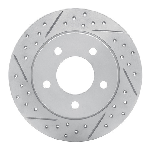 R1 04-13 Mazda 3 Rear Left Drilled & Slotted Geo-Carbon Rotor