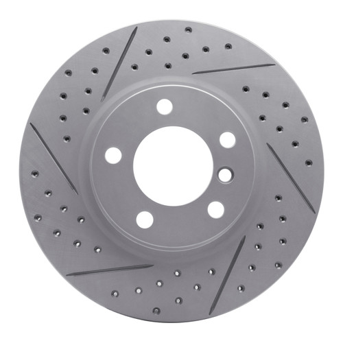 R1 11-16 Mini Cooper Countryman Front Left Drilled & Slotted Geo-Carbon Rotor