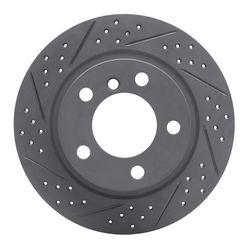 R1 11-16 Mini Cooper Countryman Rear Left Drilled & Slotted Geo-Carbon Rotor