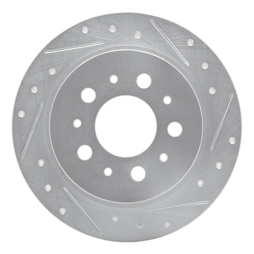 R1 95-97 Volvo 960 Rear Right Drilled & Slotted Silver Brake Rotor