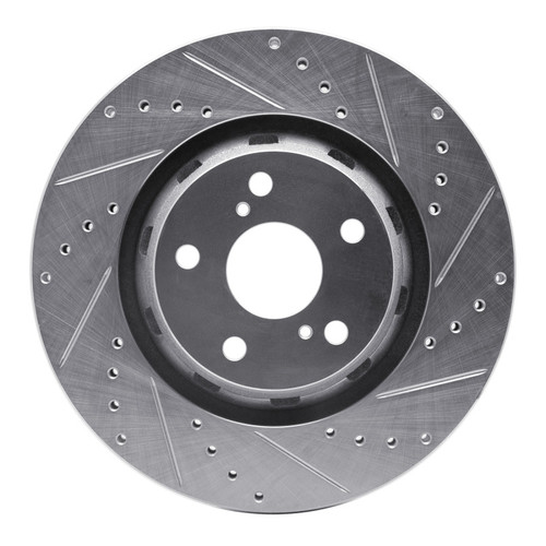 R1 09-15 Toyota Venza Front Right Drilled & Slotted Silver Brake Rotor