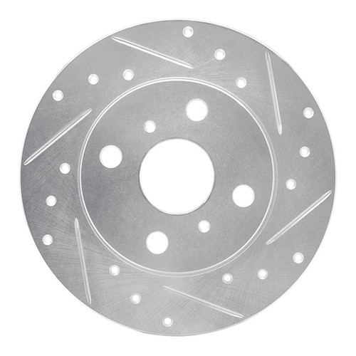 R1 85-86 Toyota MR2 Rear Right Drilled & Slotted Silver Brake Rotor