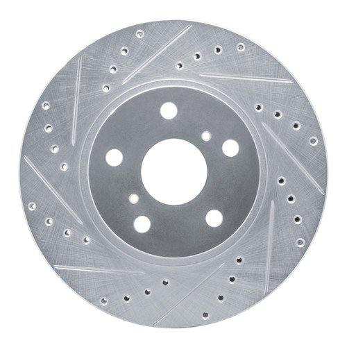 R1 86-92 Toyota Supra Front Left Drilled & Slotted Silver Brake Rotor