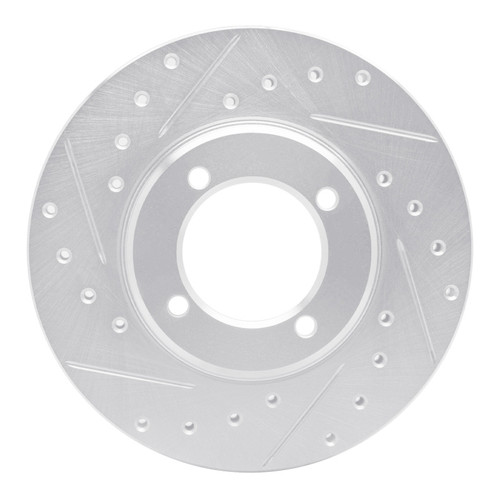 R1 81-82 Toyota Cressida Front Left Drilled & Slotted Silver Brake Rotor