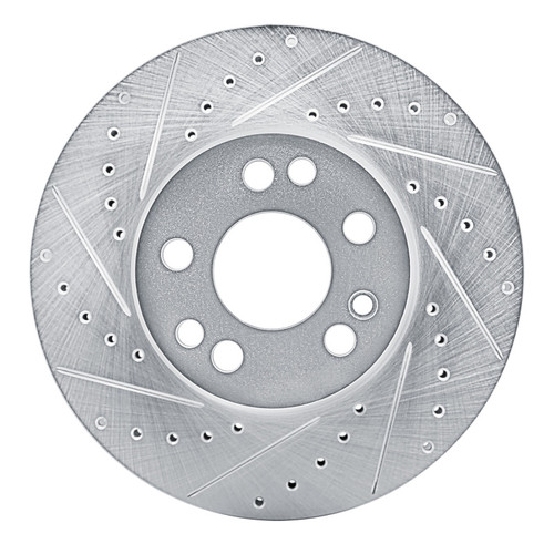 R1 91-99 Mercedes-Benz S350 Front Left Drilled & Slotted Silver Brake Rotor
