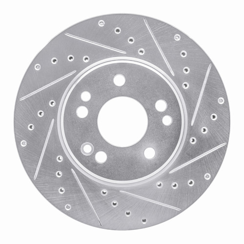 R1 90-98 Mercedes-Benz 300SL Front Right Drilled & Slotted Silver Brake Rotor