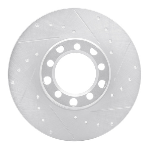R1 68-76 Mercedes-Benz 220 Front Right Drilled & Slotted Silver Brake Rotor
