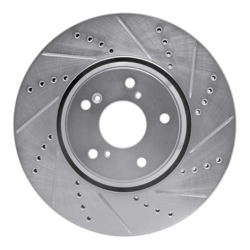 R1 16-22 Acura ILX Front Right Drilled & Slotted Silver Brake Rotor