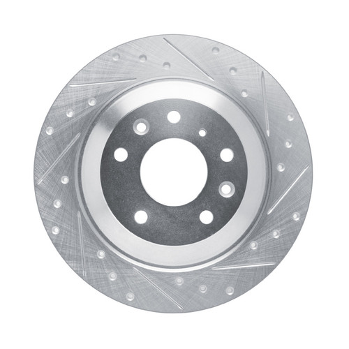 R1 13-25 Mazda MX-30 Rear Right Drilled & Slotted Silver Brake Rotor
