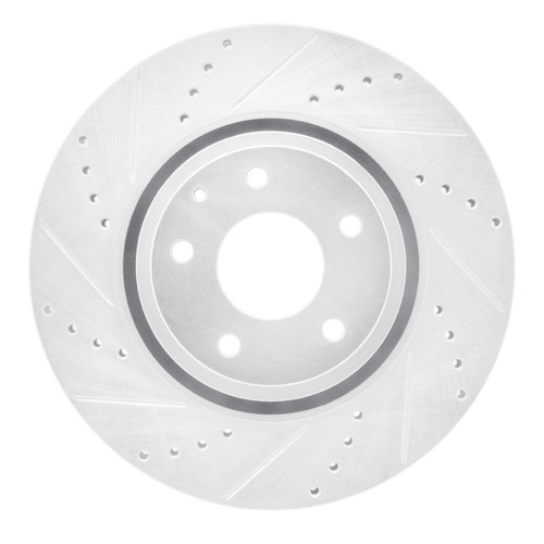 R1 16-25 Mazda CX-5 Front Left Drilled & Slotted Silver Brake Rotor