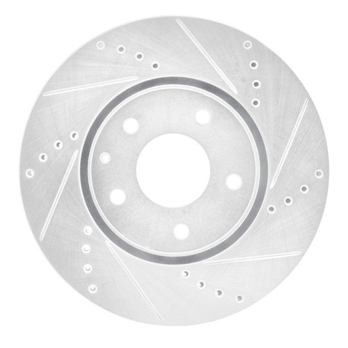 R1 16-25 Mazda 6 Front Right Drilled & Slotted Silver Brake Rotor