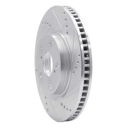R1 08-14 Lexus IS F Rear Right Drilled & Slotted Silver Brake Rotor
