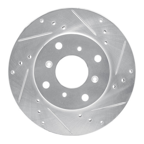R1 92-96 Honda Prelude Front Right Drilled & Slotted Silver Brake Rotor