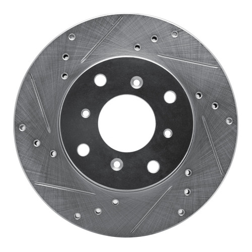 R1 92-96 Honda Prelude Front Left Drilled & Slotted Silver Brake Rotor