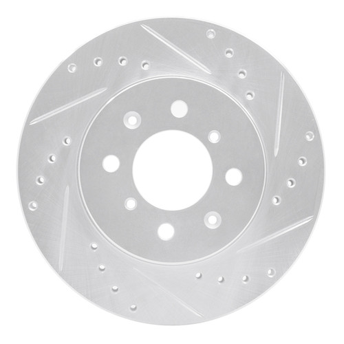 R1 88-91 Honda Accord Coupe Front Right Drilled & Slotted Silver Brake Rotor