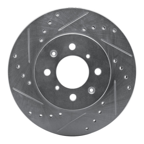 R1 88-91 Honda Accord Coupe Front Left Drilled & Slotted Silver Brake Rotor