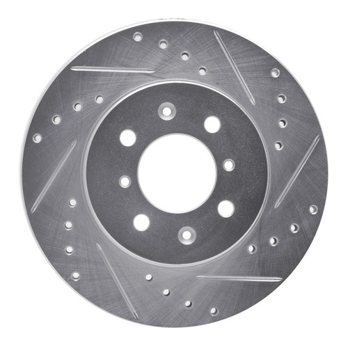 R1 11-15 Mazda 2 (USA/Canada) Front Right Drilled & Slotted Silver Brake Rotor