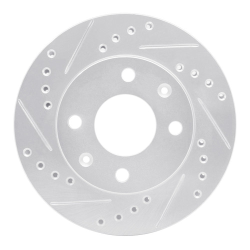 R1 83-87 Honda Prelude Front Left Drilled & Slotted Silver Brake Rotor