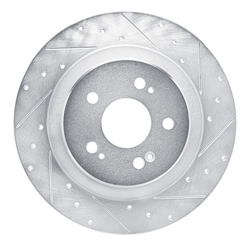 R1 22-26 Acura MDX Rear Right Drilled & Slotted Silver Brake Rotor