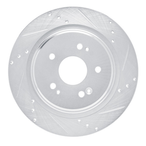 R1 15-25 Acura ADX Rear Right Drilled & Slotted Silver Brake Rotor