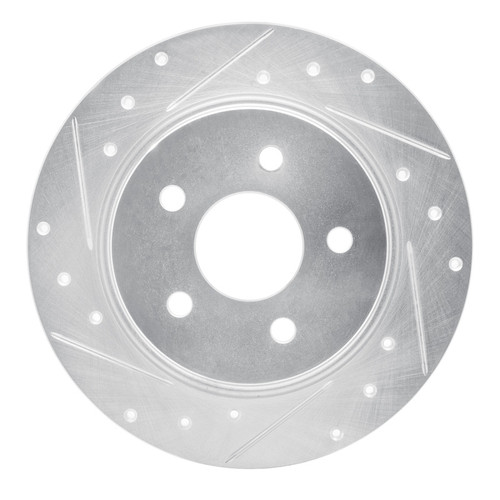R1 88-89 Mazda 929 Rear Right Drilled & Slotted Silver Brake Rotor