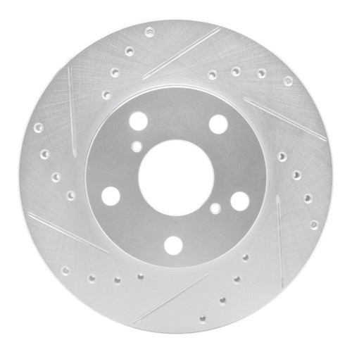 R1 92-98 Lexus SC300 Front Left Drilled & Slotted Silver Brake Rotor