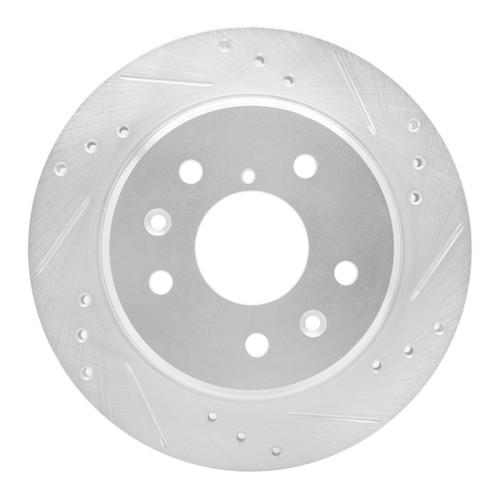 R1 86-91 Mazda RX-7 Rear Right Drilled & Slotted Silver Brake Rotor