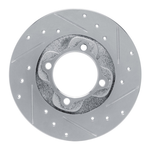 R1 81-85 Mazda GLC Front Right Drilled & Slotted Silver Brake Rotor