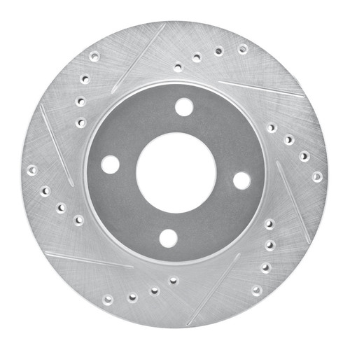 R1 95-04 Ford CONTOUR Front Left Drilled & Slotted Silver Brake Rotor
