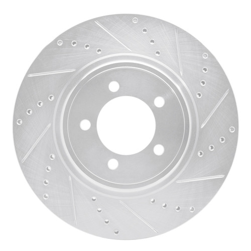 R1 03-05 Lincoln AVIATOR Front Right Drilled & Slotted Silver Brake Rotor