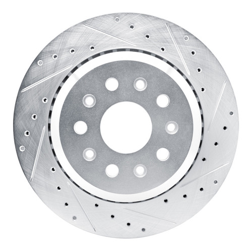R1 20-25 Jeep Gladiator Rear Right Drilled & Slotted Silver Brake Rotor