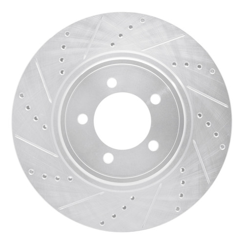 R1 03-05 Lincoln AVIATOR Front Left Drilled & Slotted Silver Brake Rotor