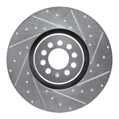 R1 04-06 Audi TT Quattro Right Front Drilled & Slotted Silver Brake Rotor