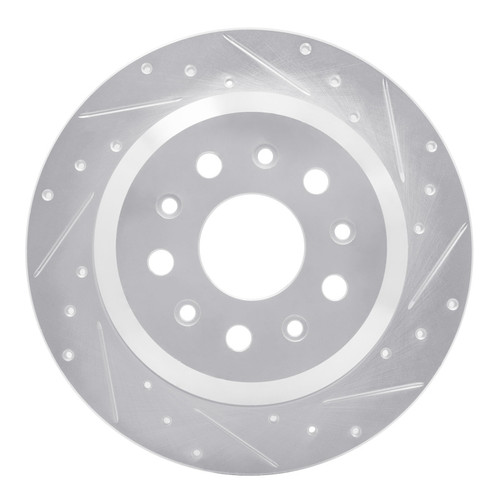R1 18-25 Jeep Wrangler Rear Right Drilled & Slotted Silver Brake Rotor