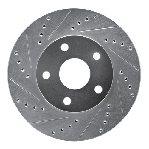 R1 91-97 Toyota Previa Front Left Drilled & Slotted Silver Brake Rotor