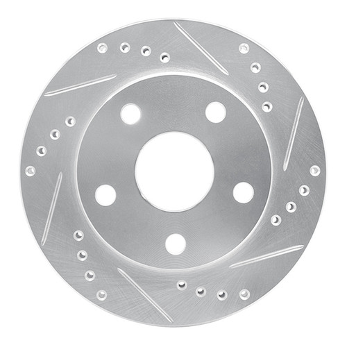 R1 91-94 Toyota Previa Front Right Drilled & Slotted Silver Brake Rotor