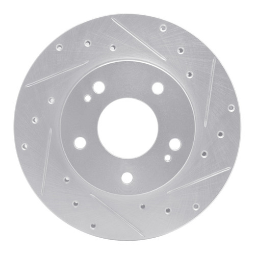 R1 98-98 Eagle TALON Front Right Drilled & Slotted Silver Brake Rotor